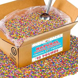 Bulk Natural Rainbow Sprinkles - 10 LB Wholesale - Kosher - Non-GMO, Dye-Free Jimmies - Bakery-Grade Sprinkles for Cakes, Ice Cream, Cookies, Catering & Large Events