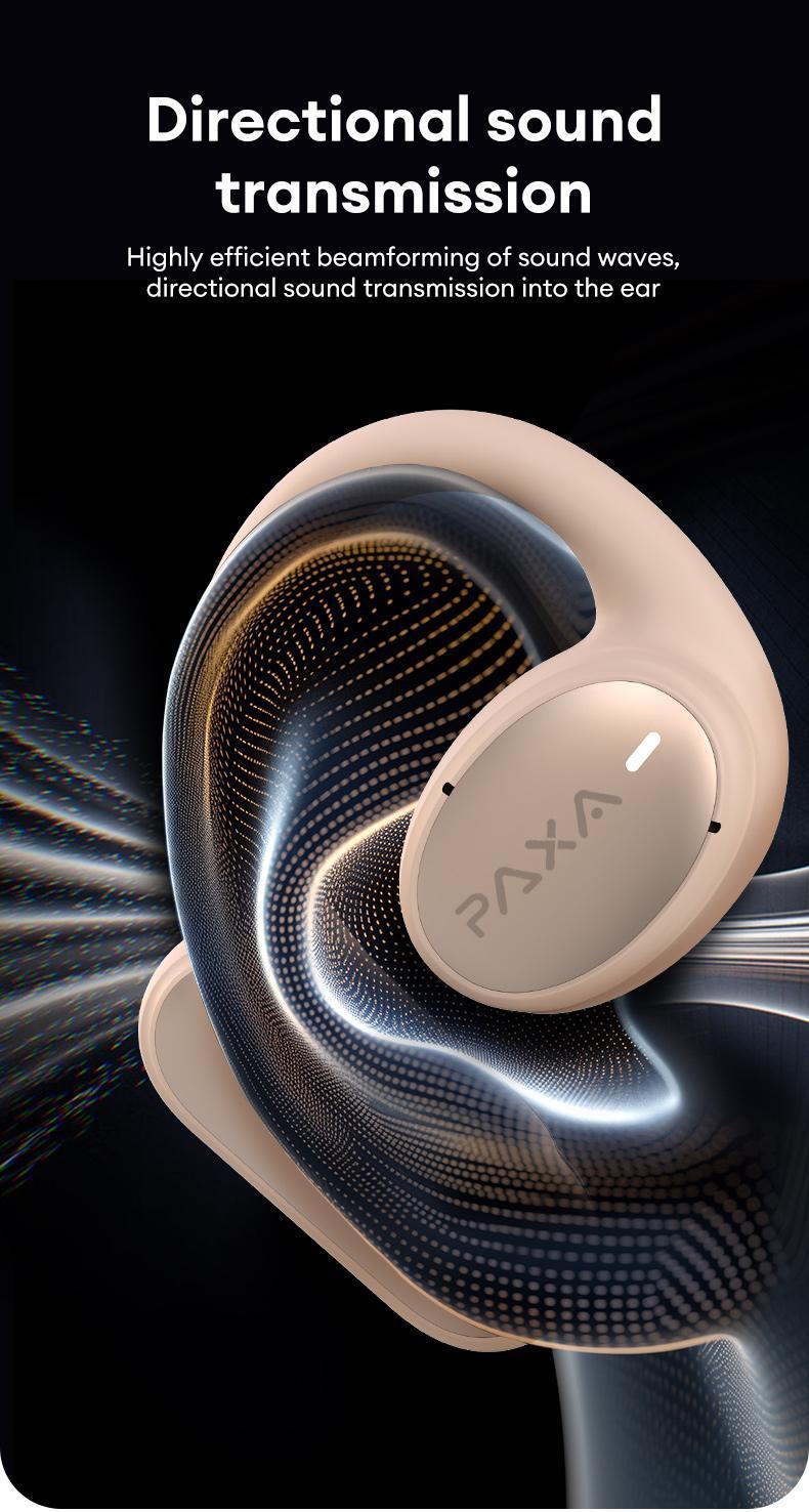 PAXA OpenAir 5 Wireless Earphones,Wireless Bluetooth 5.4 Earbuds High-Fidelity Robust Bass Sound Headphones, Breathable Open Ear Electronic Headset for Workout & Sports