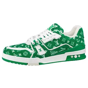 Louis Vuitton Trainer Low-Top Casual Lace-Up Sneakers for Men and Women in Green and White Trending Shoes, House White Official Shoes to Get / Maison Mihara