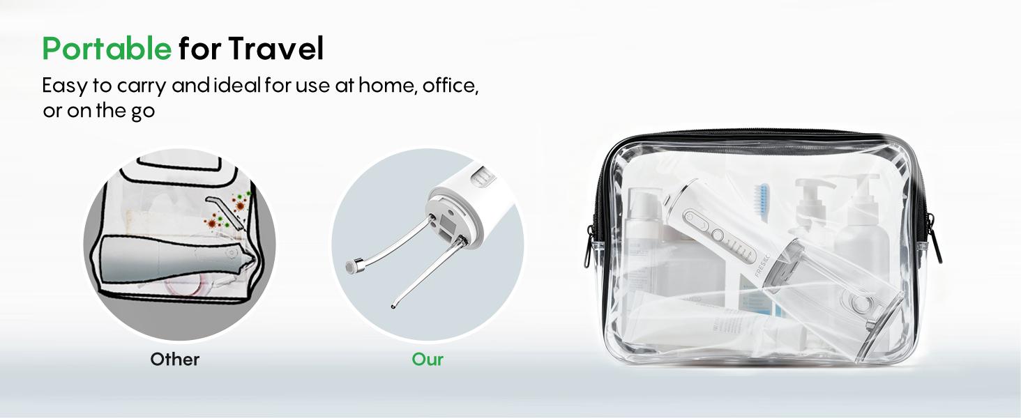 FRESKO Water Dental Flosser – 50-Day Battery, 10 oz Tank, 5 Tips, Waterproof & Gentle for Braces/Sensitive Gums