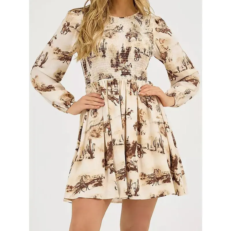 cute women doll dress Sugar Thrillz Brocade Pattern Corset Babydoll Dress With Puff Sleeves