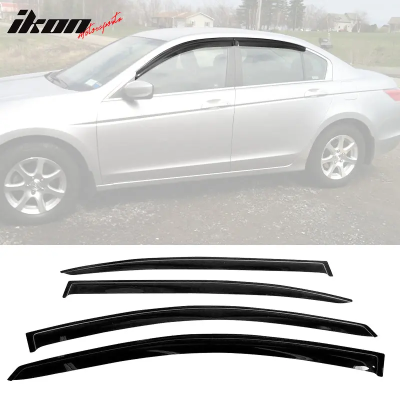 Window Visors for Honda Accord 4-Door Sedan 2008-2012 Acrylic 4PC Tape On
