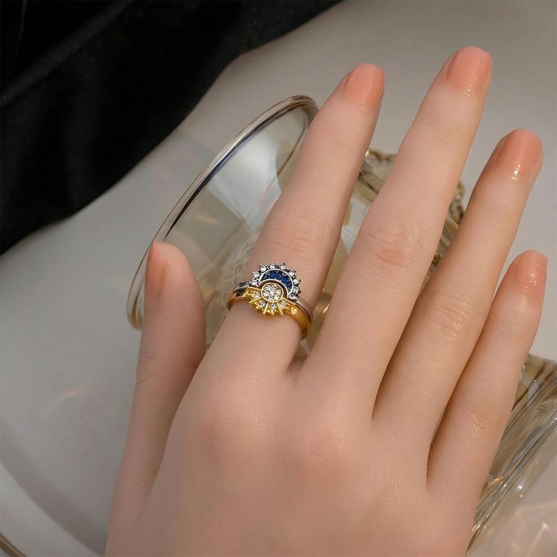 SGGUI Adjustable Sun & Moon Design Ring Set,New Style Fashion Jewelry for Party, Daily Clothing Decor, Trendy gift for your girlfriend, Friendship Promise Ring,Valentine’s Day SGGUI Adjustable Sun & Moon Design Ring Set,New Style Fashion Jewelry for Party, Daily Clothing Decor, Trendy gift for your girlfriend, Friendship Promise Ring,Valentine’s Day