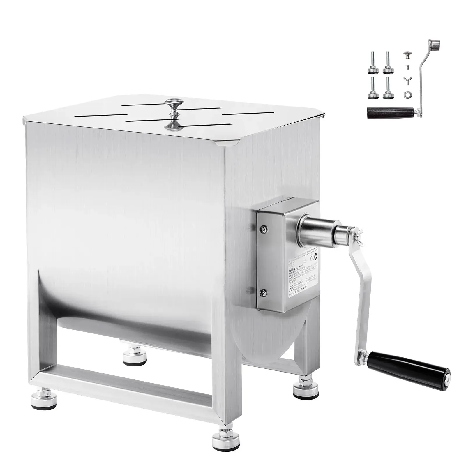 30L Manual Meat Stuffing Machine – Fixed Tank, 30LB Max Capacity for Sausage Preparation