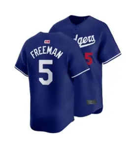 Freddieee Freeman College Baseball Uniforms Sport Clothing Baseball Jersey Short Sleeve Powder Blue Design Cooperstown Collection Gift for Sports Enthusiast