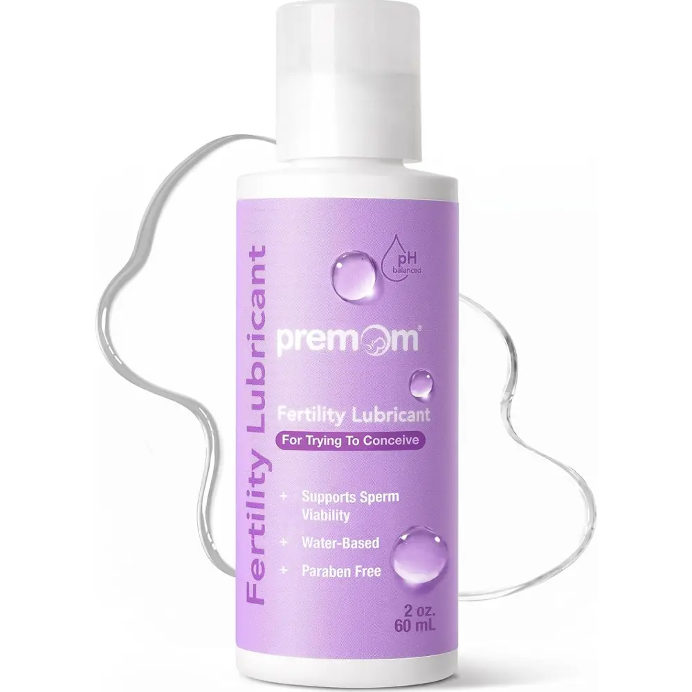 Premom Fertility Lubricant, pH Balanced, Sperm Friendly, Water Based Fertility Gel for Women, Men, & Couples, Glycerin Free, Paraben Free, No Fragrance, Safe for Toys & Condoms