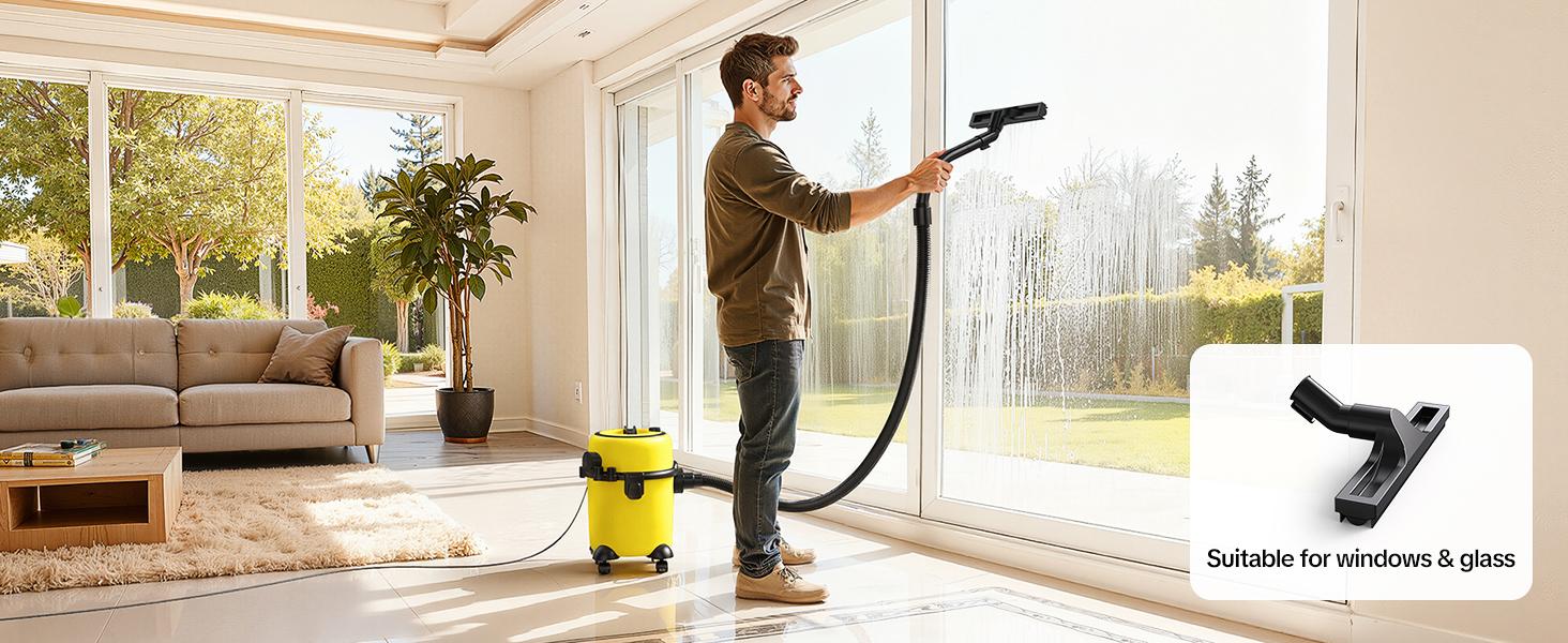 1200W Wet/Dry Portable Vacuum Cleaner 160AW Powerful Suction 16-10kPa Pressure Range 5L Large Capacity for Garages Yards & Renovated Homes Deep Cleaning Machine