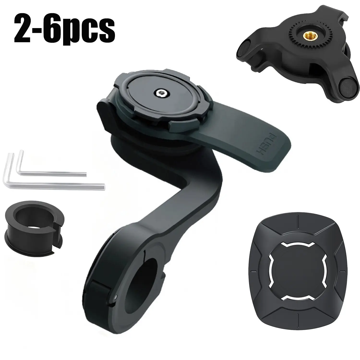 Motorcycle Phone Mount, Anti-Shake Fork Stem Bike Cell Phone Holder, 360° Rotation, Vibration Dampener, Smartphone Clamp, Motorcycle Accessories