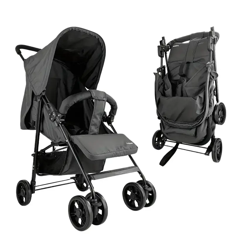Lightweight Collapsible Baby Stroller, Multi-Position Recline Breathable Mesh Backrest, 4-Wheel Shock-Absorbing Suspension, Adjustable Canopy & Handle Height – Durable Aluminum, 5-Point Harness,Newborns, Toddlers, Travel, Airplane, Shopping, Daily Walks,
