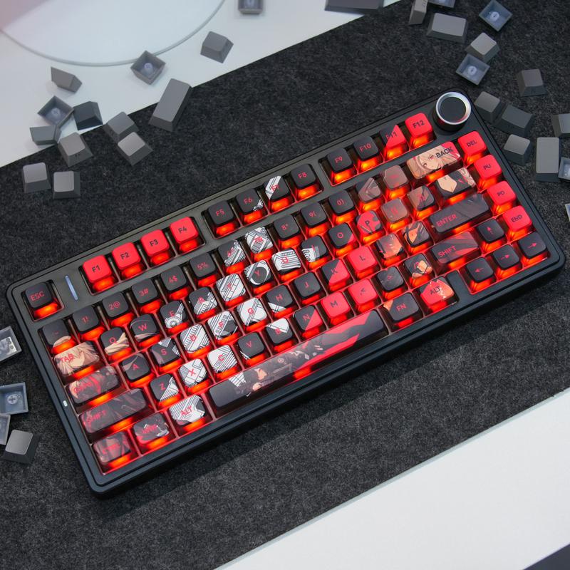 AULA MOA Keycaps 130 Keys, Cute Cloud Puppy Dye-Sub PBT Keycap Set, MX Compatible, 60% 65% 75% TKL 100% Mechanical Keyboards