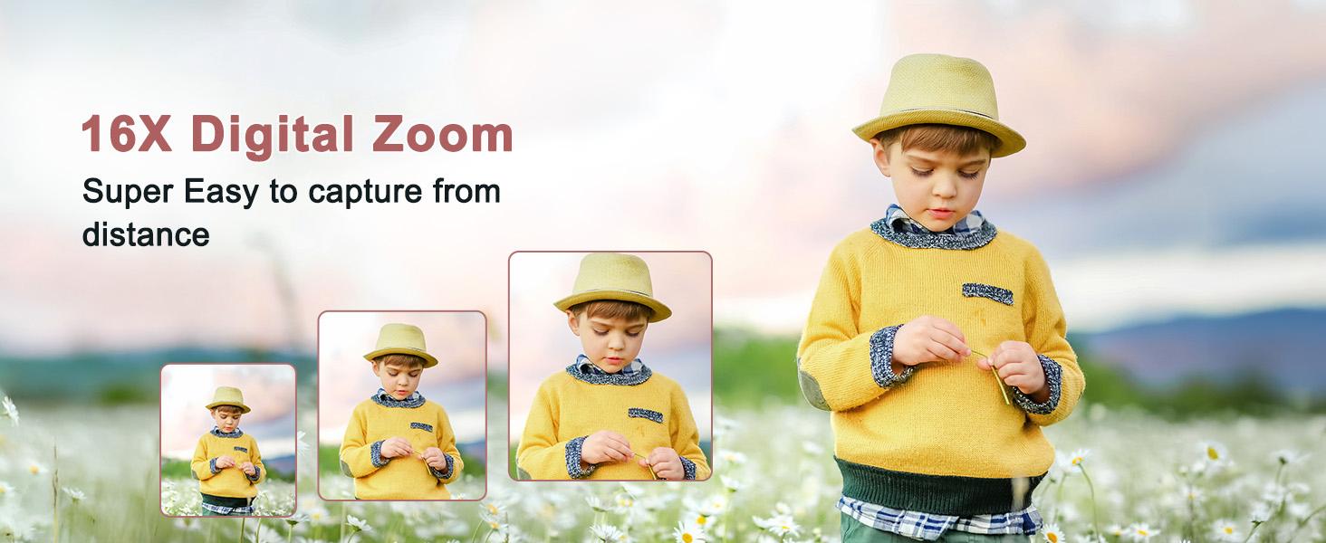 INSKAM Digital Camera,1080P,16X Digital Zoom,with 64G Memory Card,Compact Small Camera for Boys Girls Kids