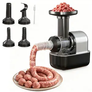 Electric Sausage Stuffer, Kitchen Homemade Sausage Machine with 3 Stuffing Tubes and 1 Meatball Tube, Suitable for Kitchens,Dining Rooms,Makes Delicious Sausages and Meatballs in Various Sizes