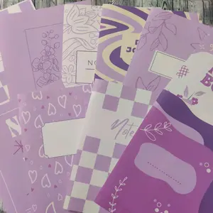Purple Hues Design Notebook Journal Letter Blank or Lined Page Journal Plastic Binding Comb Ideal for Note Taking and Organizing
