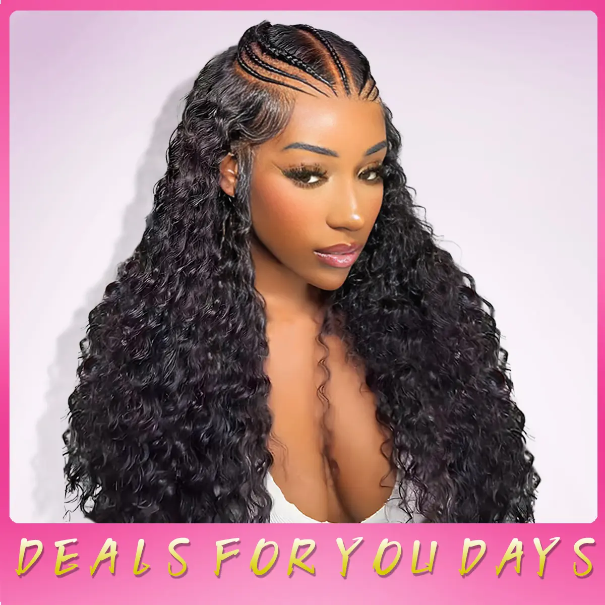 PearlWigHair Pre-Braiding Deep Wave Human Hair Wig 13x4 MAX HD Lace Front 220% Density Natural Black Wig for Natural Voluminous Style, Deep Wave Wig, Wigs Human Hair