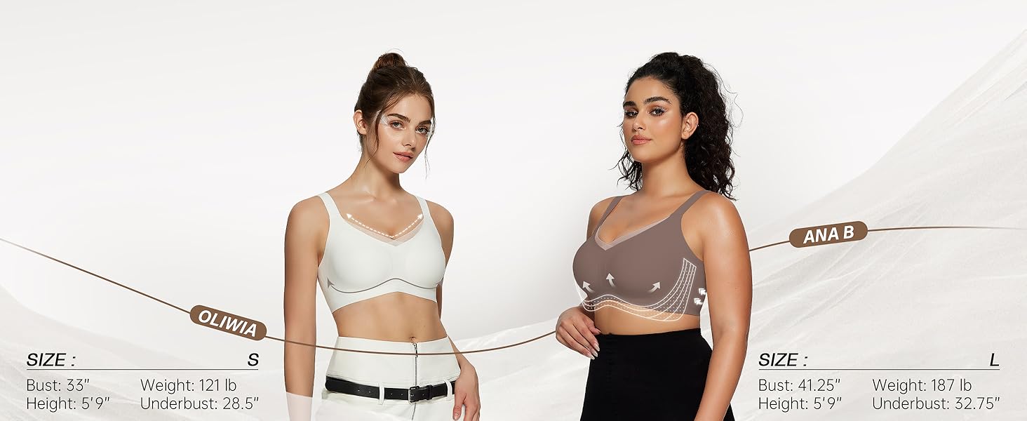 OEAK Wireless Jelly Bras for Women No Underwire Supportive Mesh Crossover Bra Seamless Push Up Full Coverage Everyday Bralettes