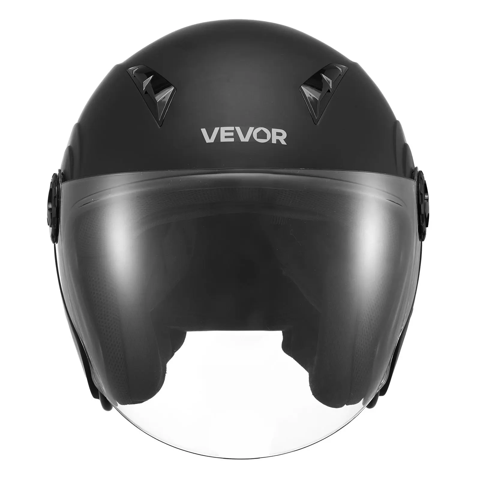VEVOR Motorcycle Helmet, 3/4 Open Face, Adult Motocross Dirt Bike Helmet with Clear Visor, Comfortable Motorbike Racing Street with Detachable Liner for Men & Women, DOT Approved, (Matte Black, L)Summervibes Protective Gear