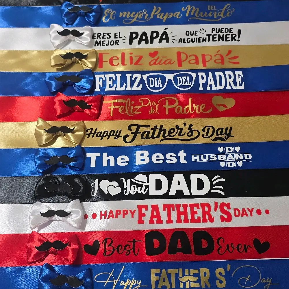 Decorative Seasonal Ribbons for Father's Day Bouquets, 12-Piece Festive Party Decoration Supplies
