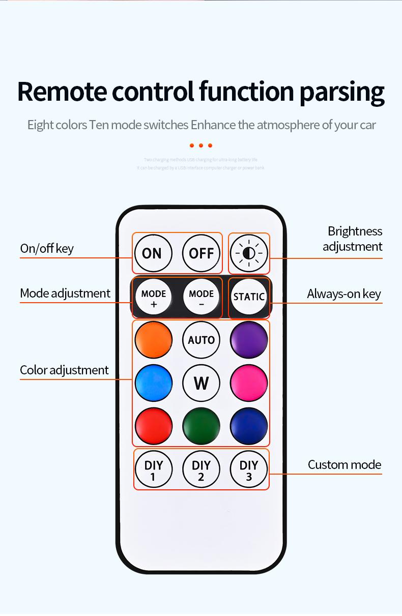 Solar Car Roof RGB Strobe Light With Remote Control Cab Signal Lamp Wireless No Punch LED Truck Pickup Warning Lights for Camping Enhanced Night Visibility & Interior Lighting vibration sensor