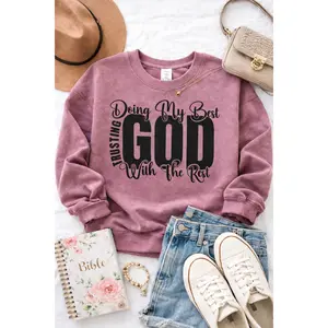 Doing My Best Trusting God with the Rest Screen Print transfer (Pack of 3)