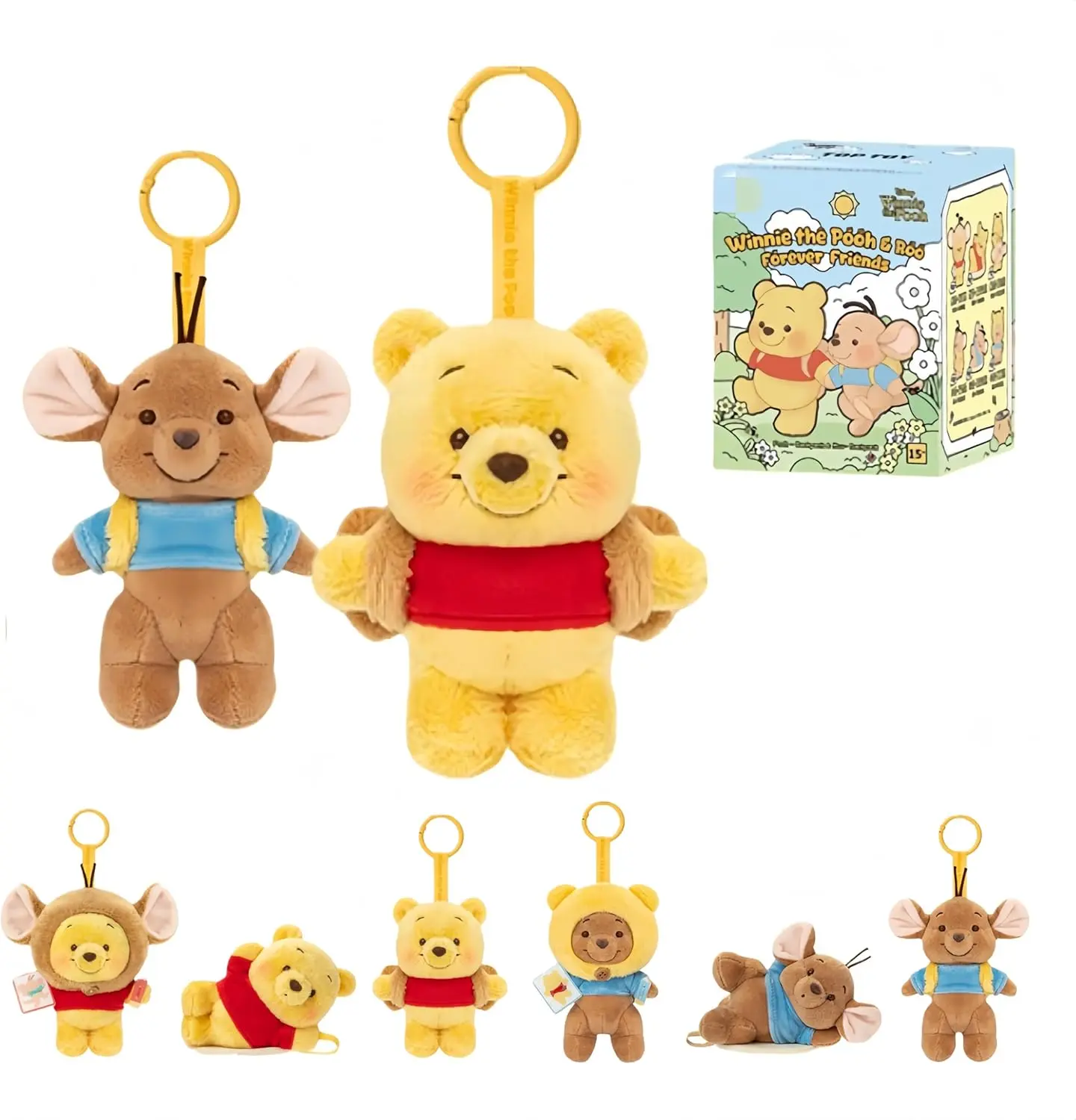 MINISO Disney Winnie The Pooh and Roo's Good Friends Series Cute Collectible Charm Soft Huggable Pendant Blind Box, 1pc Random - For Bedside Tables, Display Shelves, Holiday Gifts (Check Display Size Details), Cartoon Character