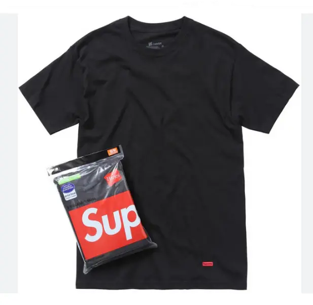 Supreme x Hanes Tee Black (3 PACK)