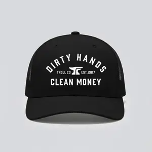 Dirty Hands Clean Money Trucker Hat, Blue Collar Workwear Printed Snapback, Hard Working Man Mesh Back Hat, Tradesman Trucker Cap, Construction Worker Hat, Hustle Mindset Hat, Gift for Welders Mechanics and Laborers