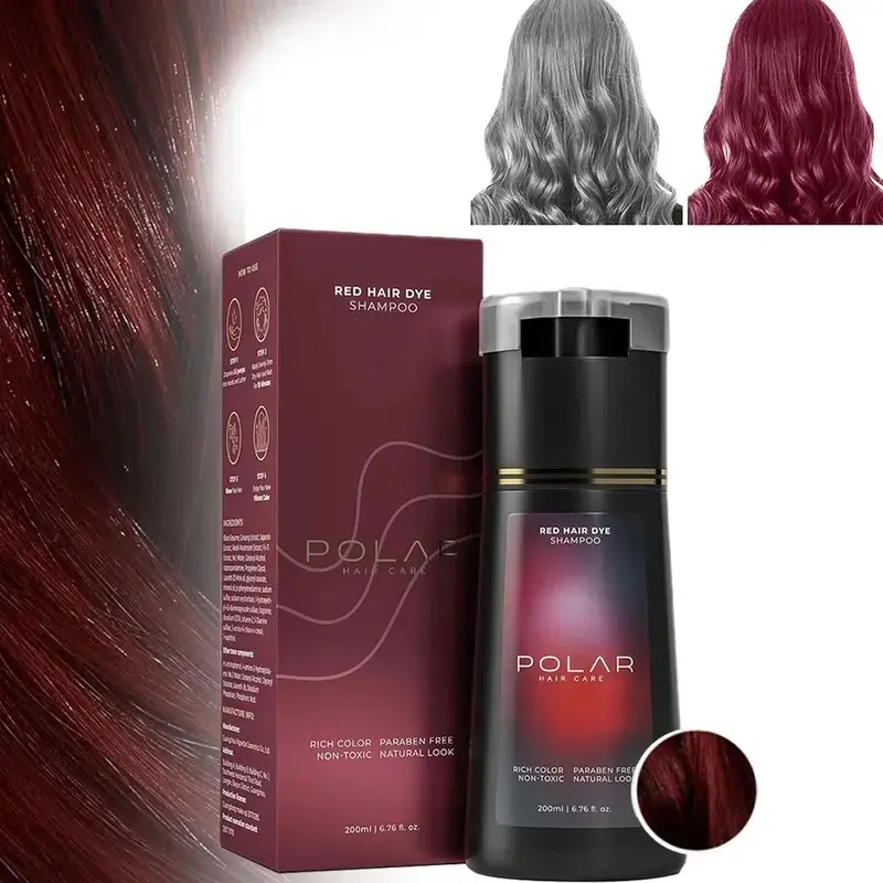 Polar Haircare - Hair Dye Shampoo for Gray Hair for Women & Men Natural Hair Dye Kit - Semi Permanent Hair Dye Shampoo - Vegan Hair Dye USA 6.76 FIOZ