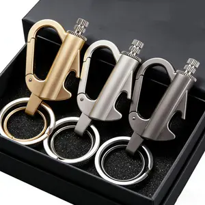 (Fuel Not included) 3-in-1 Multifunctional Keychain ,Bottle Opener,Waterproof Lighter, Refillable Lighter for Hiking Camping multiple key