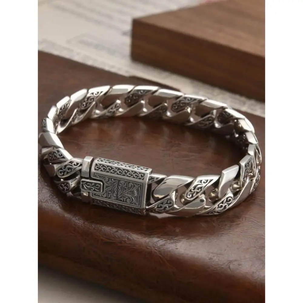 Vintage Punk Style Stainless Steel Bracelet for Men Fashion Jewelry for Party Daily Decor Trendy All-match Exquisite Jewelry Birthday Gift