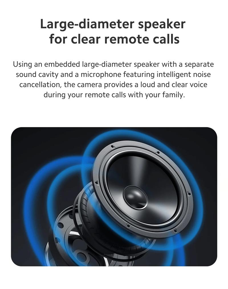 Xiaomi Smart Camera C301 Wireless 3MP ultra-clear visual experience, Human detection and active alert, Night Vision, Real-time two-way voice calls Safety Card Chip Lens