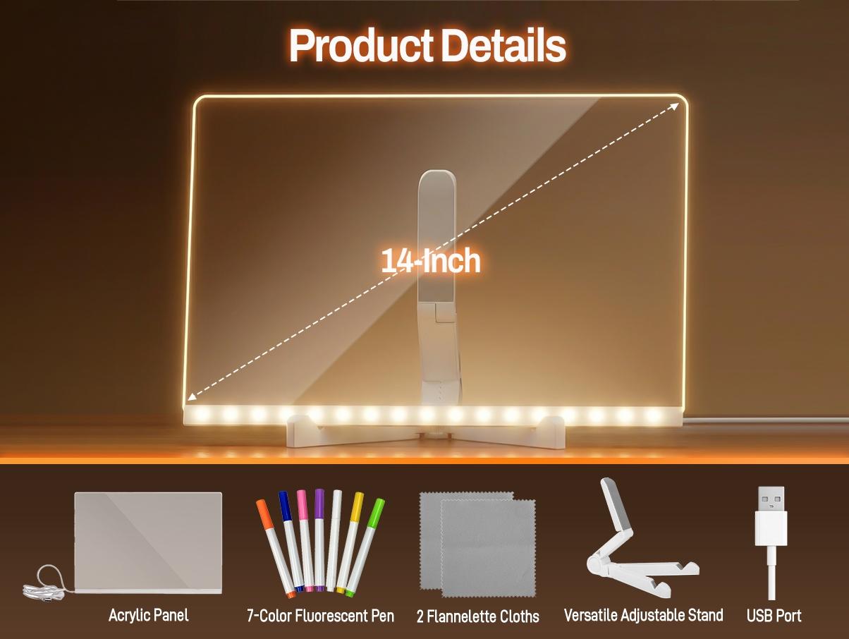 Conatu Acrylic LED Drawing Board for Kids, Acrylic Dry Erase Light-Up Drawing Board with Stand, Markers & Wipes, Erasable Reusable Board for Kids Learning, Ideal Gift for Birthday Conatu Acrylic LED Drawing Board for Kids, Acrylic Dry Erase Light-Up Drawing Board with Stand, Markers & Wipes, Erasable Reusable Board for Kids Learning, Ideal Gift for Birthday