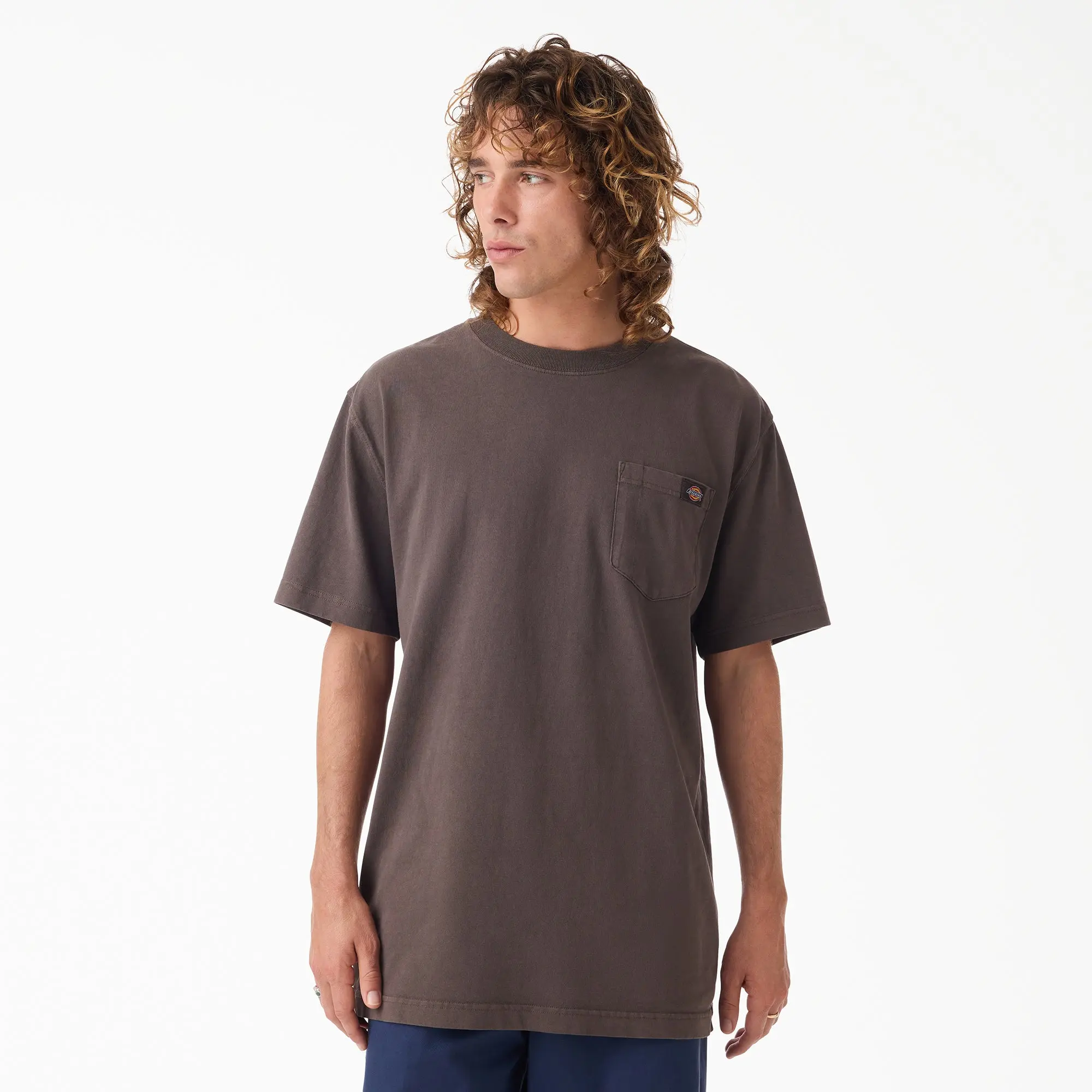Dickies Men's Worn In Heavyweight Pocket T-Shirt,Soft Fabric, 100% Cotton,Relaxed Fit,Heavyweight, Workwear Style