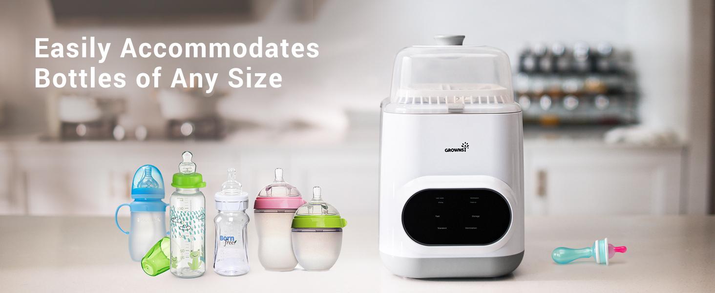 Grownsy EaseClean Bottle Washer Pro | All-in-One Bottle Washer & Sterilizer for Baby Bottles, Pump Parts & Baby Essentials | BPA Free | Plug-in