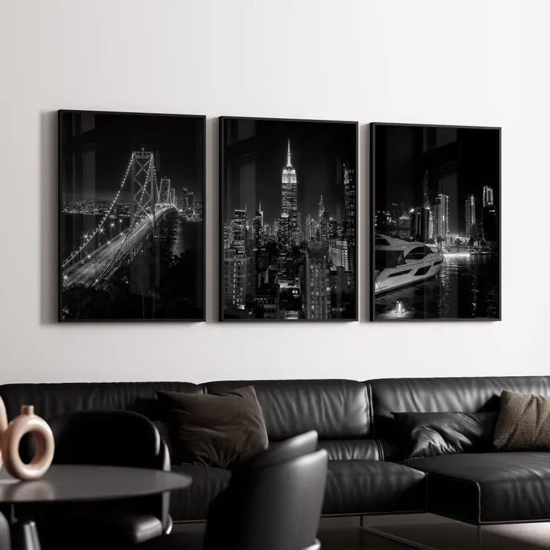 Black & White Luxury Fashion Poster Unframed , Set of 3 Luxury Fashion Poster Unframed , Luxury Fashion Poster Unframed , Designer Wall Art, Luxury Art for Room, Gift for