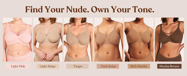 HSIA Cardi Comfort Bra Plus Size Underwire Non-padded Smoothing Wide Strap Full Coverage The Security-Blanket Bra for Big Busted Women Unlined Minimizer T-shirt Bra