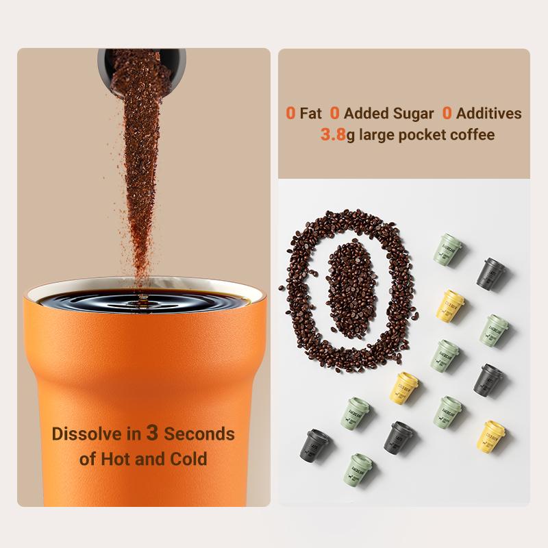 Coffee & Mug Combo Cheerful Goat Freeze-Dried Instant Cold Brew Coffee 15 Cups  No Sugar, No Additives, Low Acid, Healthy for Iced & Hot  Insulated Coffee Mug Combo – Stainless Steel Travel Coffee Tumbler with Ceramic Liner Beverage