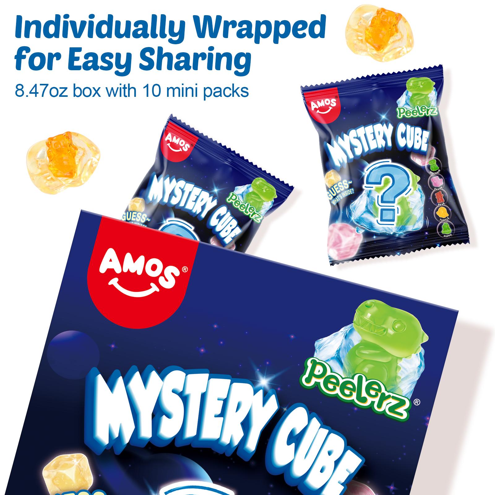 Amos-Peelerz Mystery Cube Gummy candy Peel and reveal Fruity snack Surprise inside Kid favorite Sweet fun exotic exotic snacks crystal candy Amos-Peelerz Mystery Cube Gummy candy Peel and reveal Fruity snack Surprise inside Kid favorite Sweet fun exotic exotic snacks crystal candy