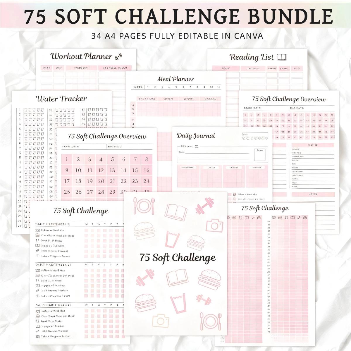 Soft Challenge Planner Notebook, Productivity Planner, Planning Record Notebook,Management & Efficiency Improvement Record Book Spiral Weekly and Monthly Calendar Planners,Office Stationery & Supplies, Notebooks & Paper