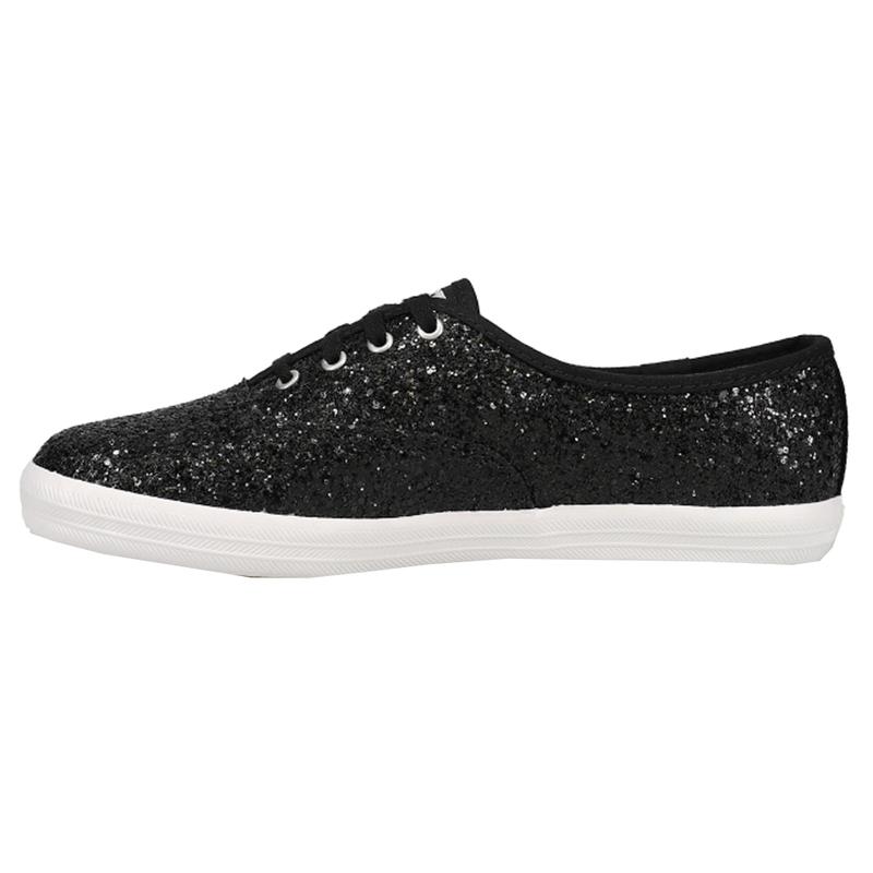 Keds Womens Champion Glitter Celebrations Lace Up Sneakers Shoes Casual - Black