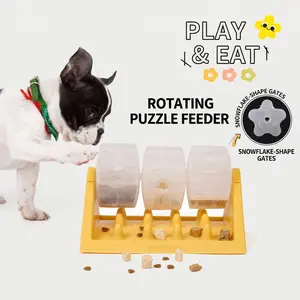 SmartWell Rotating Dog Puzzle Feeder Tumbling Slow Dispenser Toy For Mental Stimulation Pet Puzzle Feeder