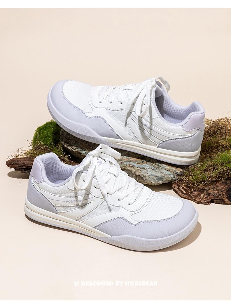 HOBIBEAR Wide-Toe Women's Plus-Size German Training Shoes for Spring/Autumn - Retro Color-Block Flat Sneakers