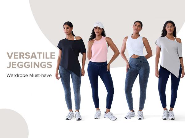 BRXL 【Discount for live】Women's High-Waisted Crossover Jeggings Stretchy Denim Leggings with Back Pockets V Cross Waist Design for Tummy Control and Flawless Fit  #Summervibes #beachoutfit #summer outfits #4th of july outfits -BRXL-1