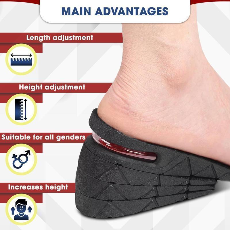Men’s Height Increase Insoles – Adjustable 1.2–3.5 Inches, Shock-Absorbing & Breathable Design, Hidden Lift Pads for Casual, Work, or Sports Footwear