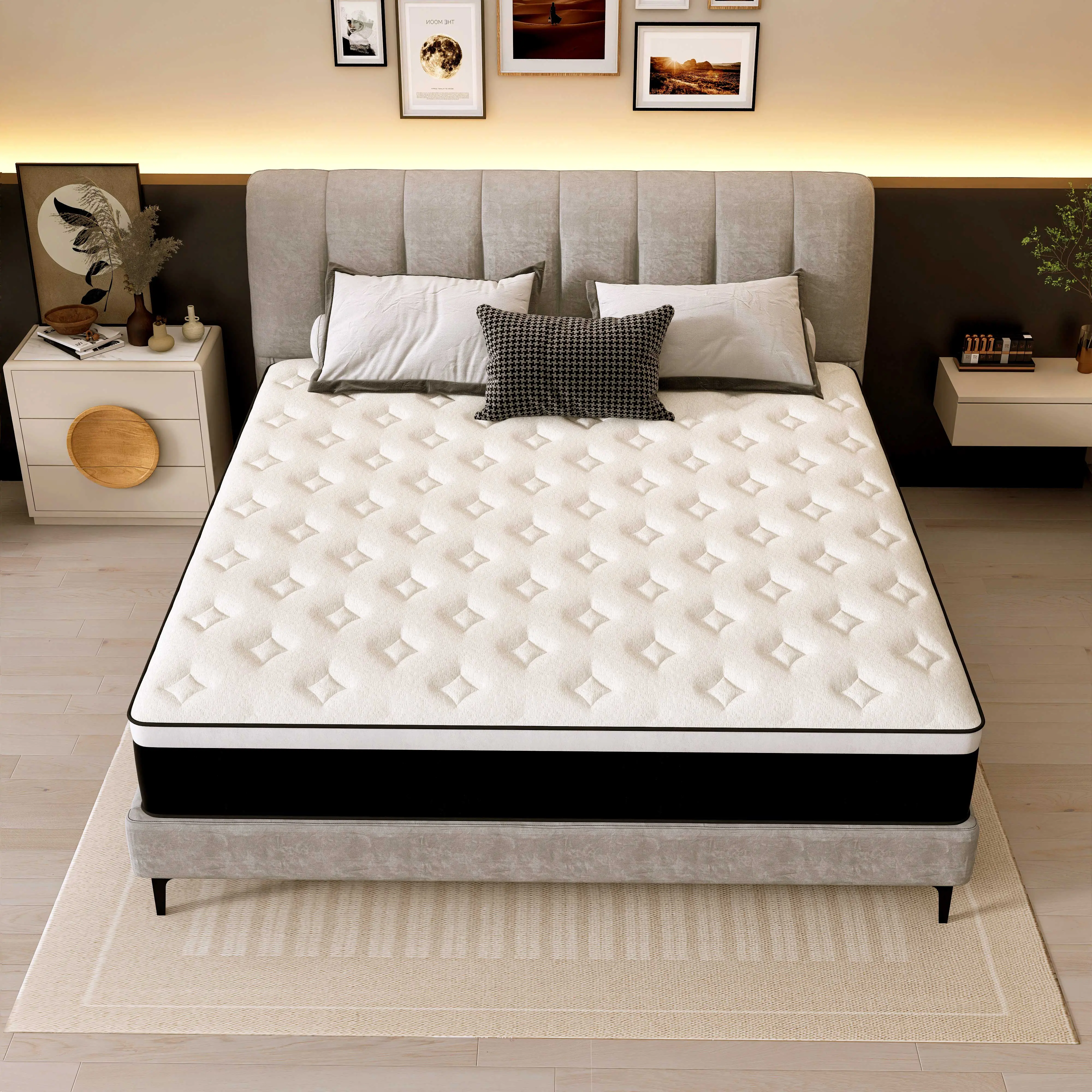 Deals For You Days 12&14 Inch Hybrid Mattress T/F/Q/K Sizes Medium Firm Individual Pocket Spring Summerwins Body Alignment Support  Skin-Friendly Breathable Bed In A Box Sweet Sleep hotel use sohochic