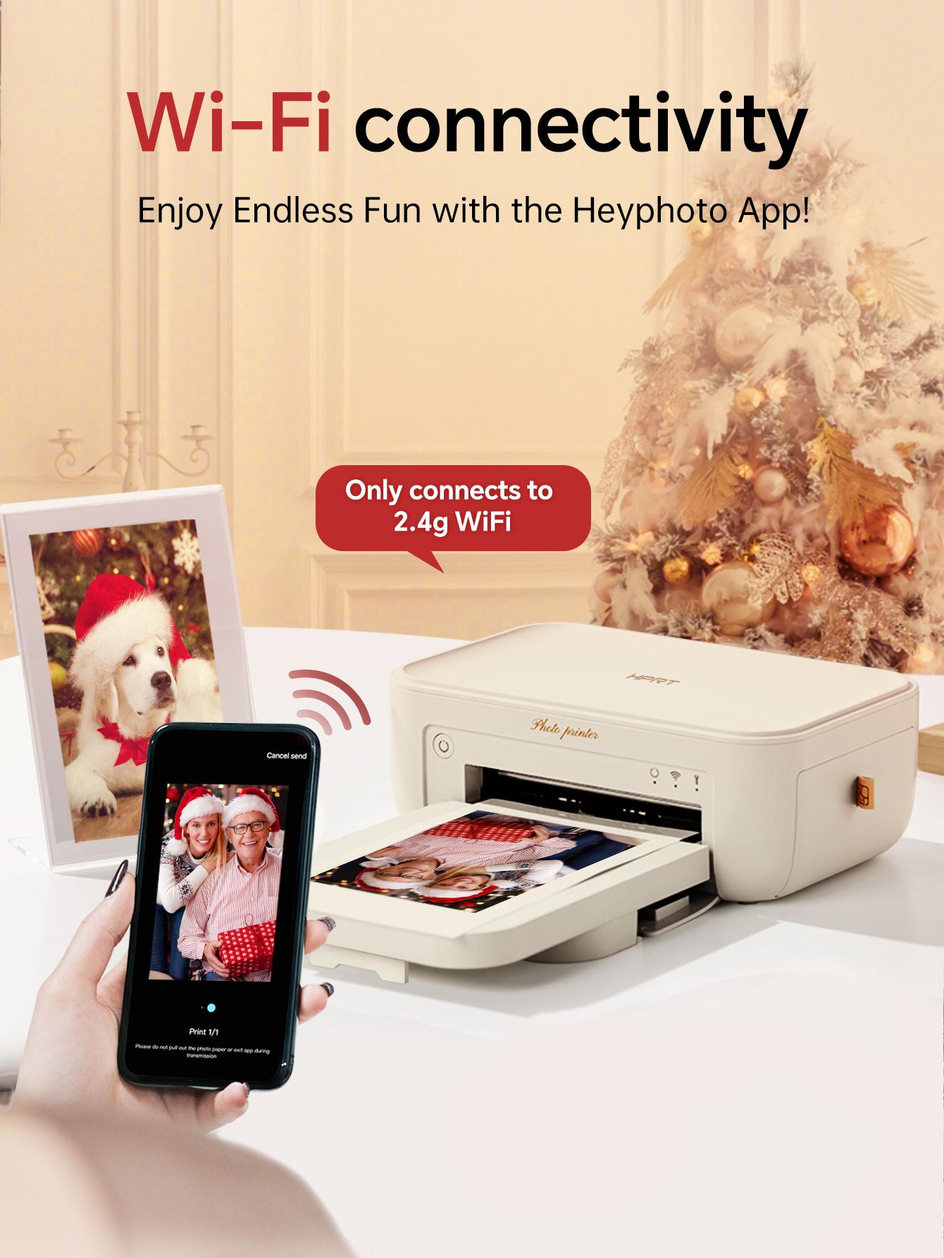 4x6 Photo Printer, Wireless WiFi Portable Printing, Includes 20 Sheets & 1 Ribbon, Compatible with iPhone & Android,GiftedInLove