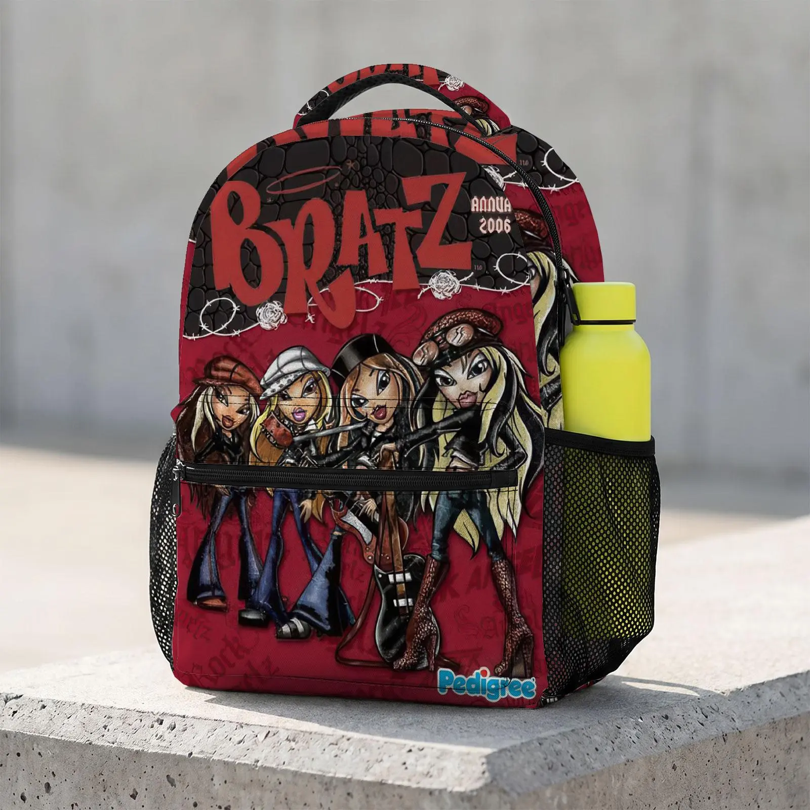 Bratz Cute Cartoon School Backpack for Teen Boys | Aesthetic Print Bookbag for Kids & Students | Large Capacity Casual Daypack Kawaii Backpack Casual Printed Backpack