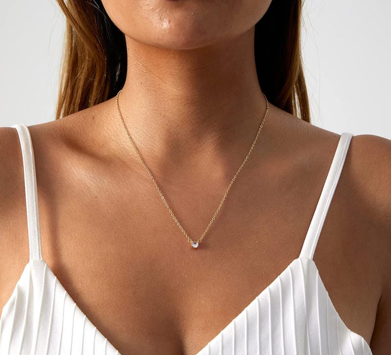 VENOCO gold CZ Necklaces For Women, Attractive Design Dainty Necklaces For Women,Exquisite Gift box Packaging for Holiday Gifts