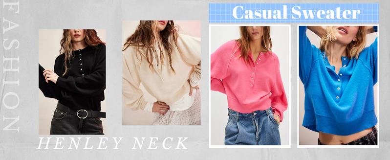 YeeZaa Henley Sweater for Women Button Front Pullover 2025 TikTokShopHolidayHaul Christmas Casual Long Sleeve Neck Knitwear Solid Cropped Sweater Soft Fabric Elegant Comfort Everyday Style