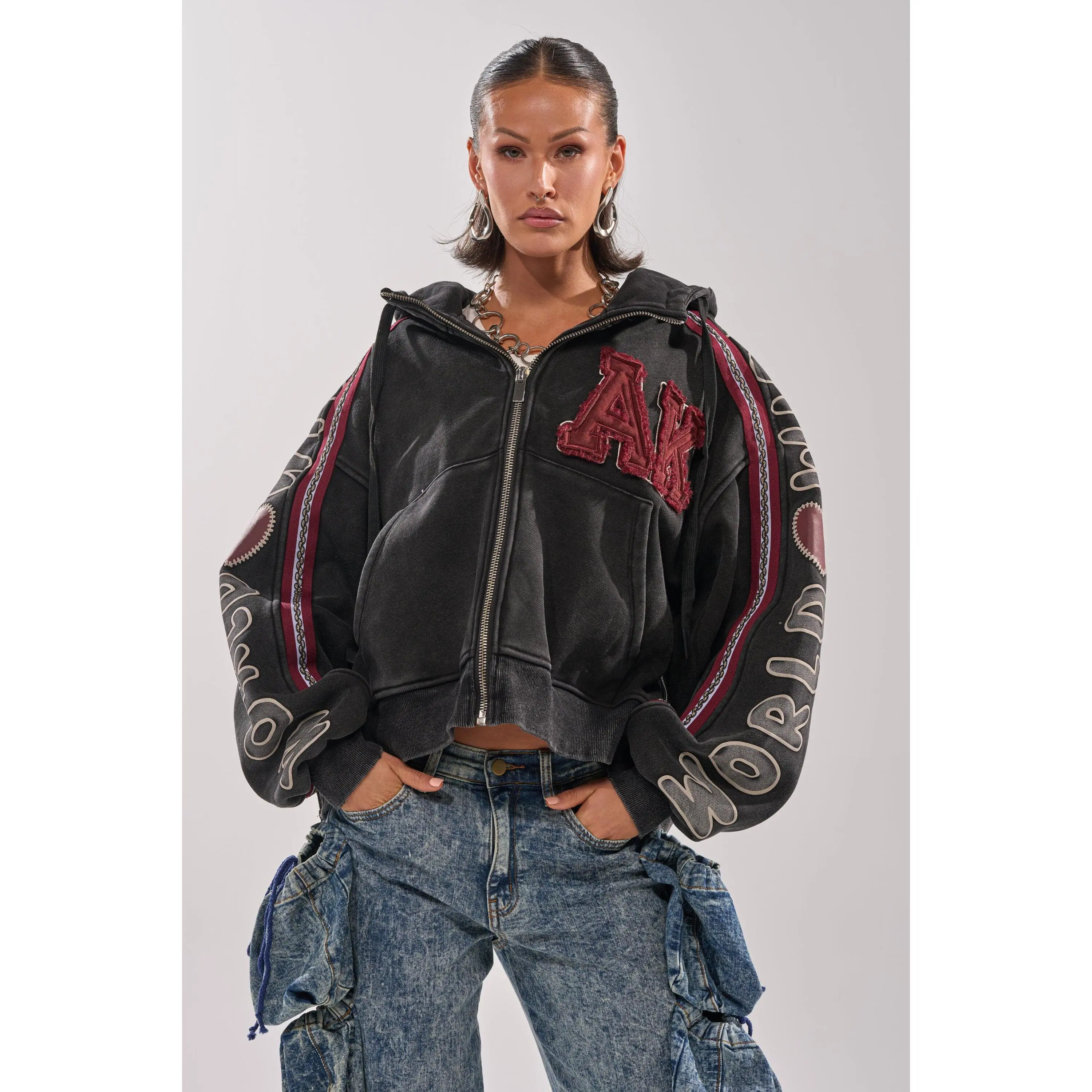CITY LIVING GRAPHIC ZIP UP SWEATSHIRT