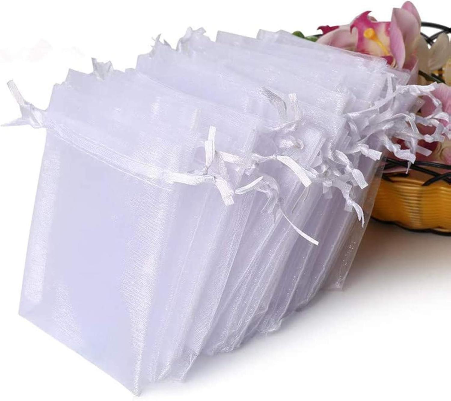 100PCS Premium Unisex Sheer Organza Bags, White 4x4.72in Wedding Favor Bags for Party, Christmas (Ideal for Jewelry, Bathroom Soaps, Makeup Organization, Wrapping Supplies) 100PCS Premium Unisex Sheer Organza Bags, White 4x4.72in Wedding Favor Bags for Party, Christmas (Ideal for Jewelry, Bathroom Soaps, Makeup Organization, Wrapping Supplies)